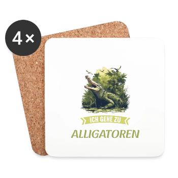 Alligatoren Alligator - Untersetzer (4er-Set) - Weiß - Vorne