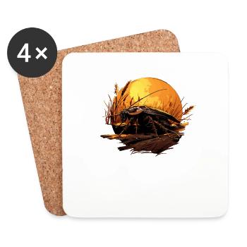 cafards cafards cafards cafard - Dessous de verre (lot de 4) - blanc - Devant