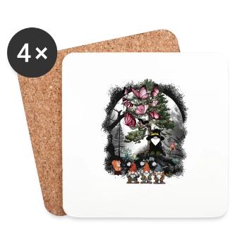 Fairy Tale Fairy Tale Character Gnome Wizard Dwarfs Child - Coasters (set of 4) - white - Front