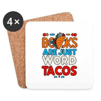 Les livres ne sont que des tacos de mots 17 - Dessous de verre (lot de 4) - blanc - Devant