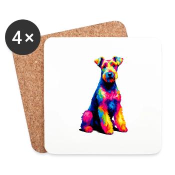 Colorful Pop Art Kerry Blue Terrier Terriers - Coasters (set of 4) - white - Front