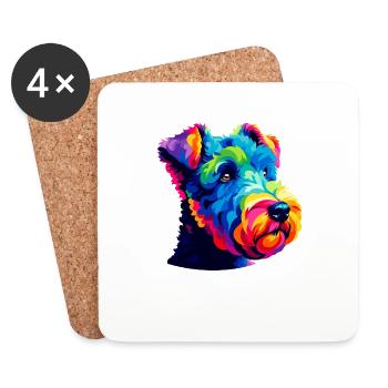 Colorful Pop Art Kerry Blue Terrier Terriers - Coasters (set of 4) - white - Front