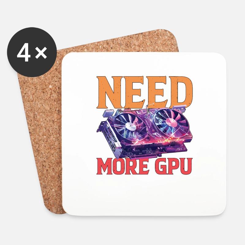 Need More Gpu 9 - Untersetzer (4er-Set) - Weiß