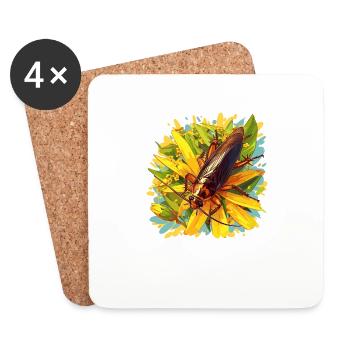 cafards cafards cafards cafard - Dessous de verre (lot de 4) - blanc - Devant