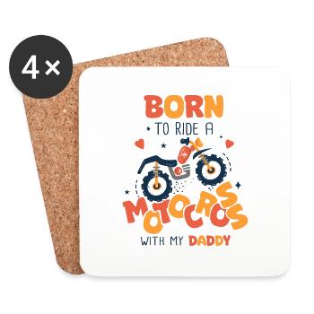 Born to ride motocross with dad - Coasters (set of 4) - white - Front