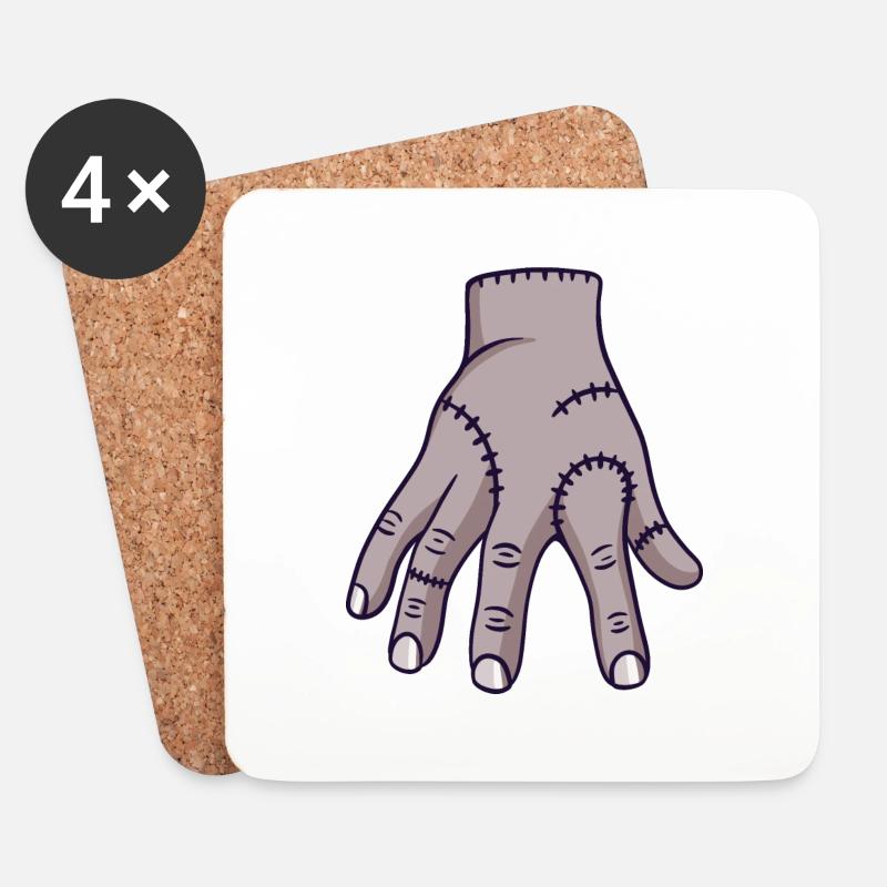 Zombie Hand - Untersetzer (4er-Set) - Weiß