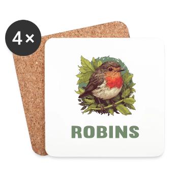 Robin Rotkehlchen - Coasters (set of 4) - white - Front