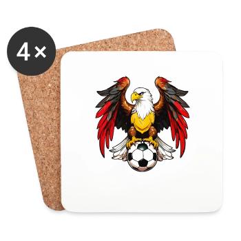 EAGLE FOOTBALL CONTOUR - Coasters (set of 4) - white - Front