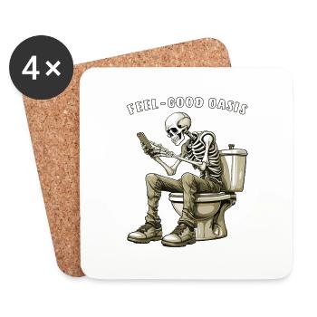 SKELETON TOILET FEEL-GOOD - Coasters (set of 4) - white - Front