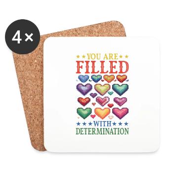 You Are Filled With Determination 10 - Coasters (set of 4) - white - Front