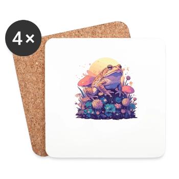 Crapaud crapaud crapaud - Dessous de verre (lot de 4) - blanc - Devant
