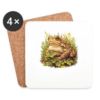 Crapaud crapaud crapaud - Dessous de verre (lot de 4) - blanc - Devant