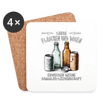 LA PASSION DU COLLECTIONNEUR DE BOUTEILLES ET DE CANETTES - Dessous de verre (lot de 4) - blanc - Devant