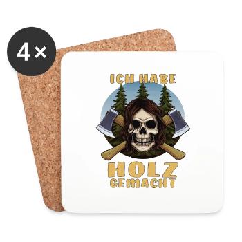 HACHE CRÂNE J’AI FAIT DU BOIS - Dessous de verre (lot de 4) - blanc - Devant