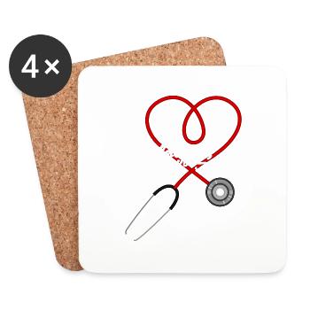 Cardiology Squad Cardiologist Heart Nurse Doctor - Untersetzer (4er-Set) - Weiß - Vorne