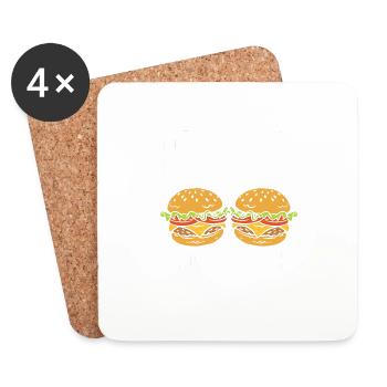 Powered By Hamburger - Untersetzer (4er-Set) - Weiß - Vorne