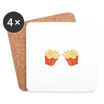 Powered By French Fries - Untersetzer (4er-Set) - Weiß - Vorne