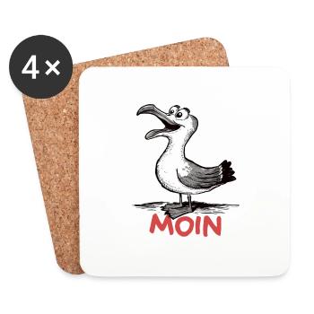 Moin Möwe - Untersetzer (4er-Set) - Weiß - Vorne