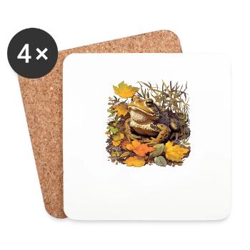 Crapaud crapaud crapaud - Dessous de verre (lot de 4) - blanc - Devant