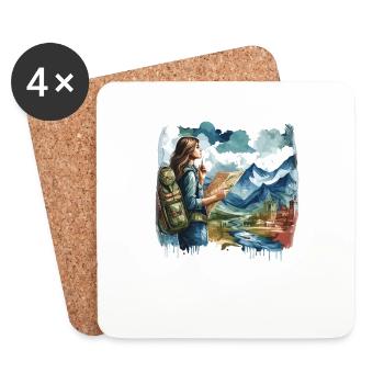 Travel Traveling Adventure Traveler - Coasters (set of 4) - white - Front