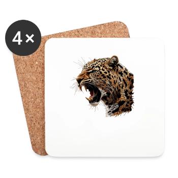 Amur Leopard Amurleoparden Amurleopard - Coasters (set of 4) - white - Front