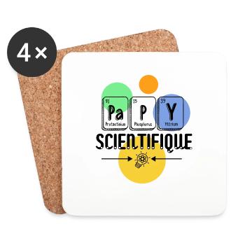 Papy scientifique - Dessous de verre (lot de 4) - blanc - Devant