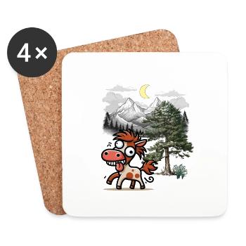 Horse Horses Wild Horse Crazy Horse Ross Rider - Coasters (set of 4) - white - Front
