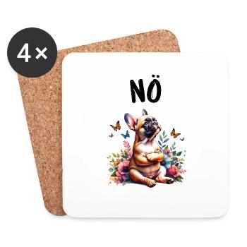 French Bulldog Saying Nope Dog Lover - Coasters (set of 4) - white - Front