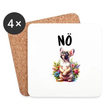 French Bulldog Saying Nope Dog Lover - Coasters (set of 4) - white - Front