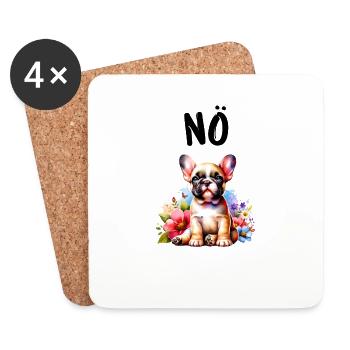 French Bulldog Saying Nope Dog Lover - Coasters (set of 4) - white - Front