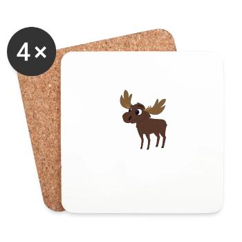 Je trouve ce T-shirt Amoosing - Funny Moose amusant - Dessous de verre (lot de 4) - blanc - Devant