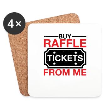 Buy Raffle Tickets From Me 6 - Coasters (set of 4) - white - Front