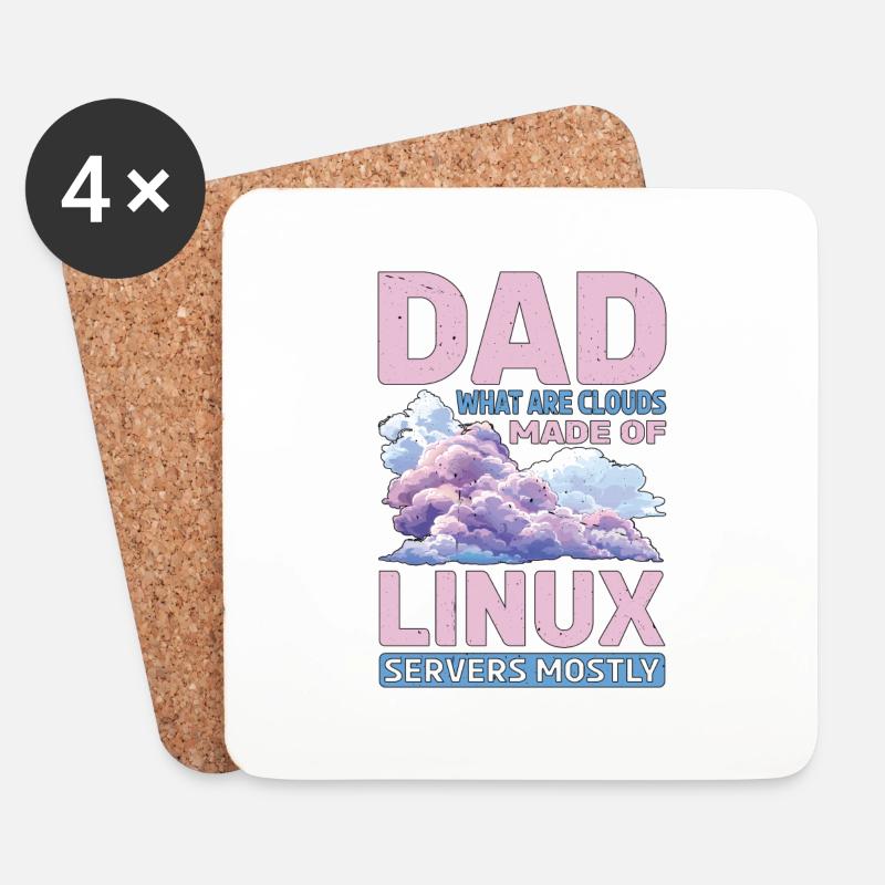 What Are Clouds Made Of, Linux Servers Mostly 32 - Untersetzer (4er-Set) - Weiß