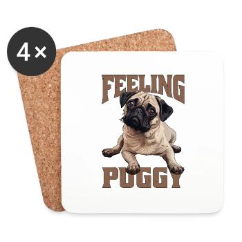Feeling Puggy - Coasters (set of 4) - white - Front