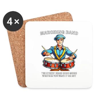 LA FANFARE DE LA RUE ENTEND DE LA MUSIQUE - Dessous de verre (lot de 4) - blanc - Devant