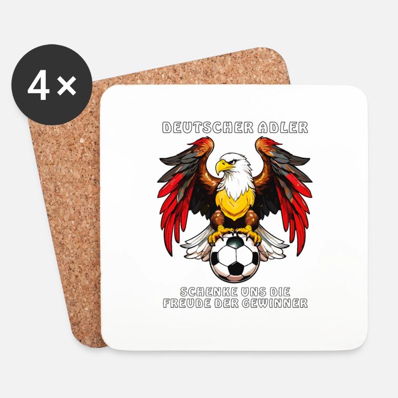 FUßBALL DEUTSCHER ADLER - Untersetzer (4er-Set) - Weiß