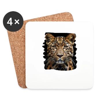 Amur Leopard Amurleoparden Amurleopard - Coasters (set of 4) - white - Front