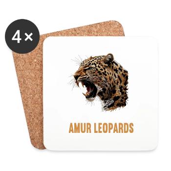 Amur Leopard Amurleoparden Amurleopard - Coasters (set of 4) - white - Front