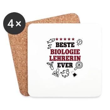 Beste Biologie Lehrerin Biologielehrerin Biologin - Untersetzer (4er-Set) - Weiß - Vorne