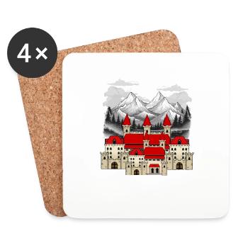King Kings Fairy Tale Castle Fortress Gurg Knights - Coasters (set of 4) - white - Front