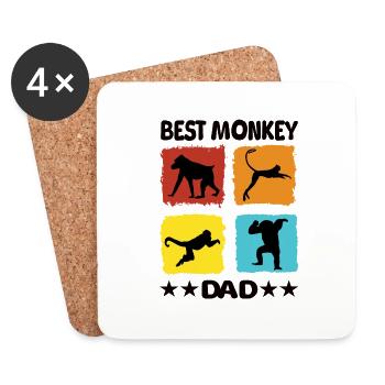 Best Monkey Dad - Untersetzer (4er-Set) - Weiß - Vorne