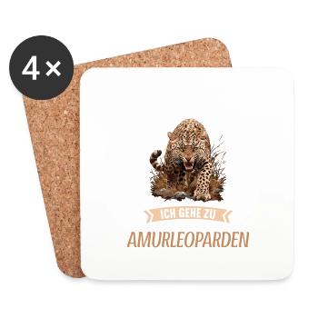 Amur Leopard Amurleoparden Amurleopard - Coasters (set of 4) - white - Front