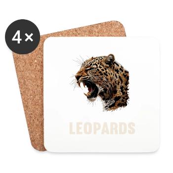 Leoparden Leopard - Coasters (set of 4) - white - Front