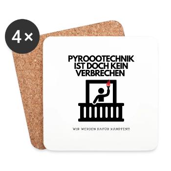 Pyrotechnik ist doch kein verbrechen lustiges Meme - Untersetzer (4er-Set) - Weiß - Vorne