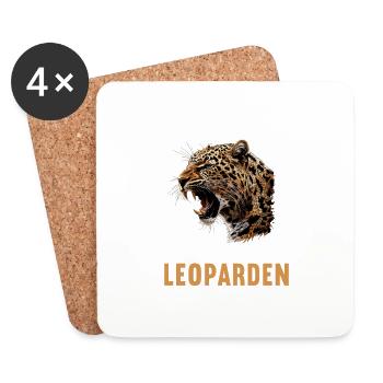 Leoparden Leopard - Untersetzer (4er-Set) - Weiß - Vorne