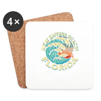 New Smyrna Beach, Florida - Coasters (set of 4) - white - Front