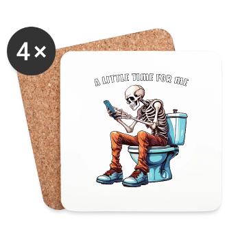 SKELETON TOILET A LITTLE TIME FOR ME - Untersetzer (4er-Set) - Weiß - Vorne