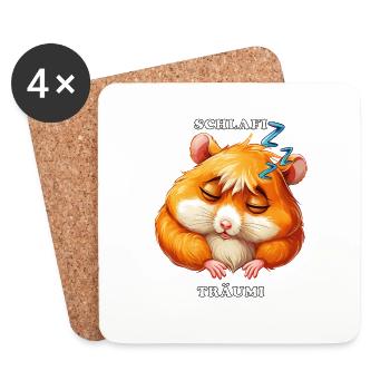 HAMSTER SCHLAFI TRÄUMI - Dessous de verre (lot de 4) - blanc - Devant