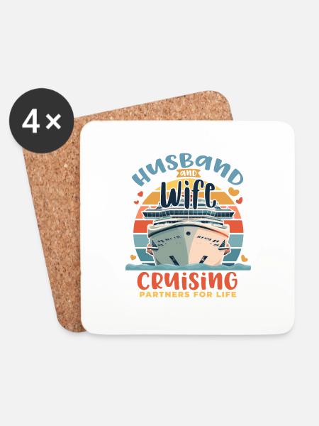 Husband Wife Cruising Partners for Life - Untersetzer (4er-Set) - Weiß