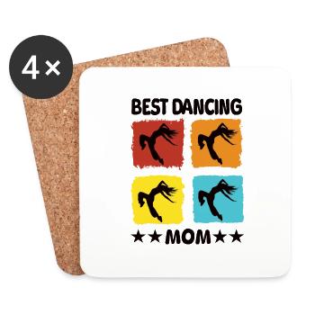 Best Dancing Mom - Coasters (set of 4) - white - Front
